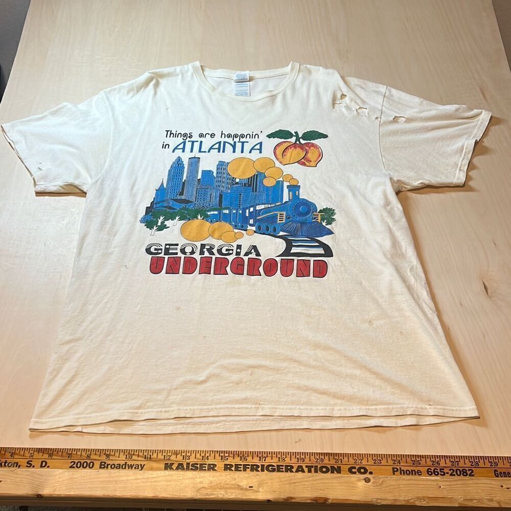 vintage 90s ATLANTA GEORGIA UNDERGROUND THINGS‎ ARE HAPPENING T-Shirt XL skyline